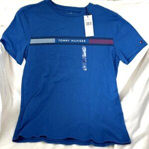 Tommy Hilfiger  Men's T-Shirt Short Sleeve 100% Cotton Blue Logo Medium